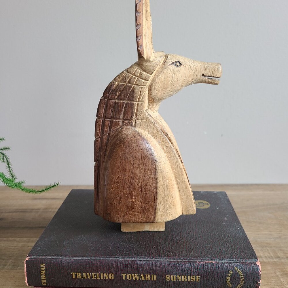 Anubis bust wooden hand carved figuring. Egyptian mythology. Home decor.8 1.4'' - Picture 5 of 9